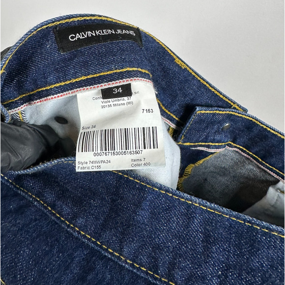 Calvin x Raf Simons Yellow Seam Blue Jeans - Picture 7 of 7